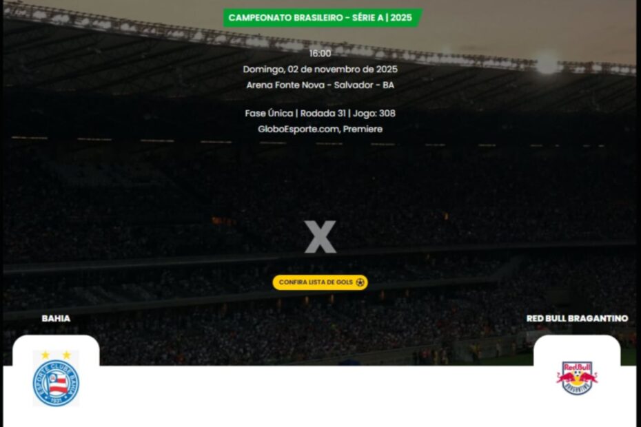 Onde Assistir Bahia x Bragantino pelo Campeonato Brasileiro 2025