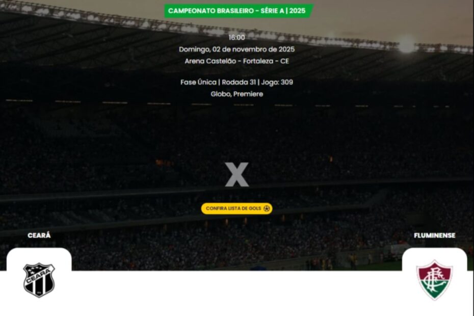 Onde Assistir Ceará x Fluminense pelo Campeonato Brasileiro 2025