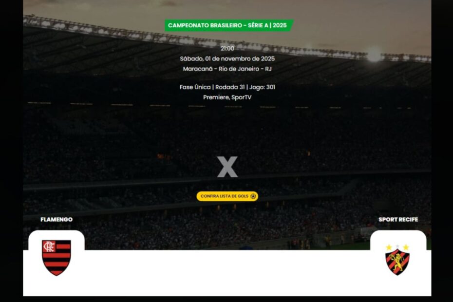Onde Assistir Flamengo x Sport pelo Campeonato Brasileiro 2025
