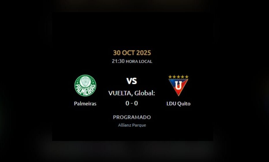 Onde Assistir Palmeiras x LDU pela CONMEBOL Libertadores 2025
