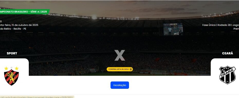 Onde Assistir Sport Ceará pelo Campeonato Brasileiro 2025